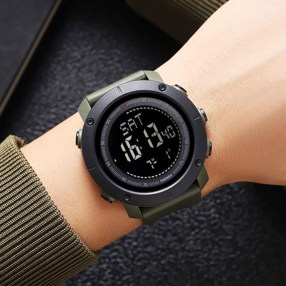 Чоловічий годинник Skmei 2095AG Army Green + Compass | Зображення 3