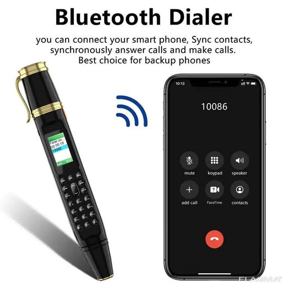 Мини мобильный телефон ручка AIEK BM111 2SIM Красный | Зображення 6