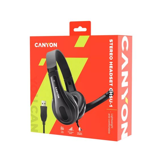Навушники Canyon CHSU-1 USB Black (CNS-CHSU1B) | Зображення 4