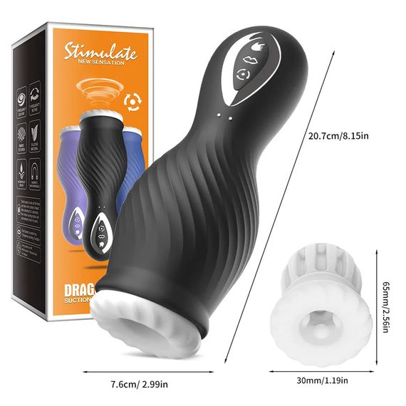 Мастурбатор Dragon Spin (Ротація) Babydoll Універсальний. Чорний 970-3 (MY017-B) | Зображення 4