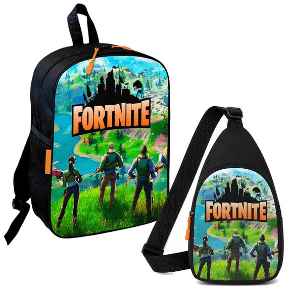 Набор Fortnite 2 в 1: детский рюкзак + сумка-слинг, для мальчика и девочки 7–9 лет (6120)