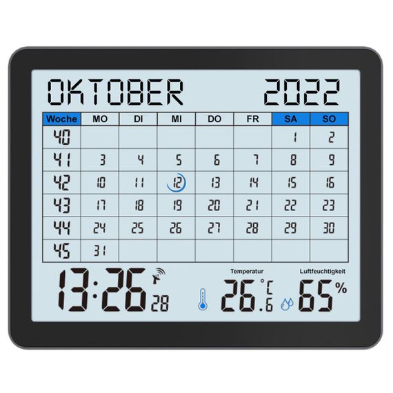 Годинник-календар настільний Technoline WT2600 Black (WT2600) | Зображення 2