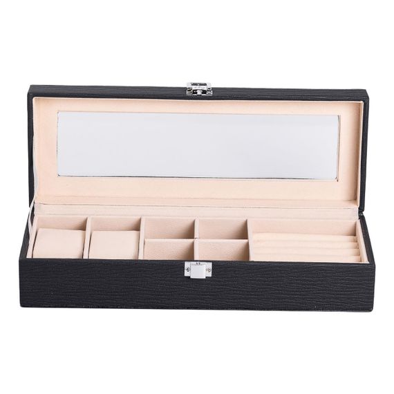 Скринька для прикрас із еко шкіри 31×11×8 см органайзер для ювелірних виробів HP-5-5B | Зображення 1