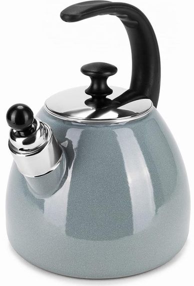 Чайник емальований Kamille "Boiling Water" 2.5л зі свистком, індукційний, оливковий | Зображення 3