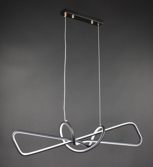 Люстра світлодіодна підвісна LED світильник для квартири на стелю лед 27489 Чорний 25-150х15х100 см. | Зображення 3