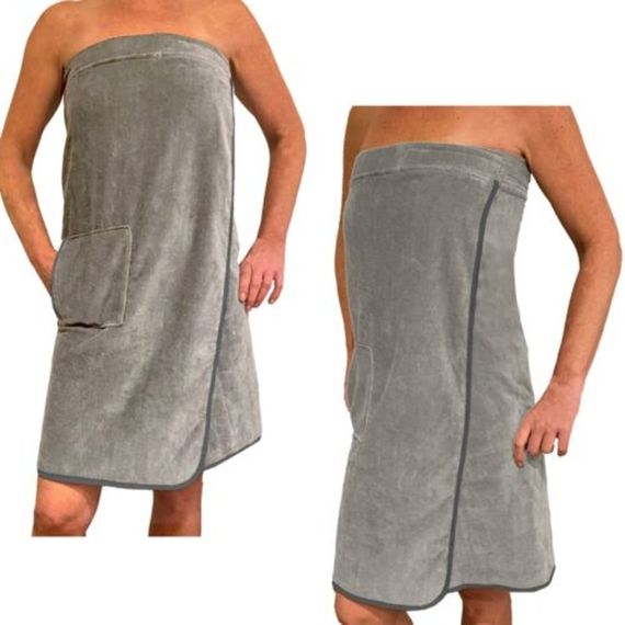 Махровий рушник для ванни, Сірий рушник для дому та спа 156х81 см | Зображення 1