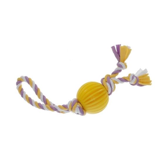 Іграшка для собак Misoko&Co Ball With Ropes, 30 см, жовтий