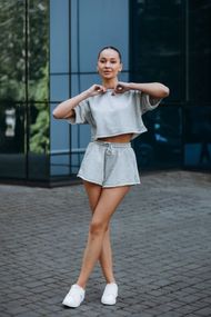 Костюм жіночий топ з шортами меланж