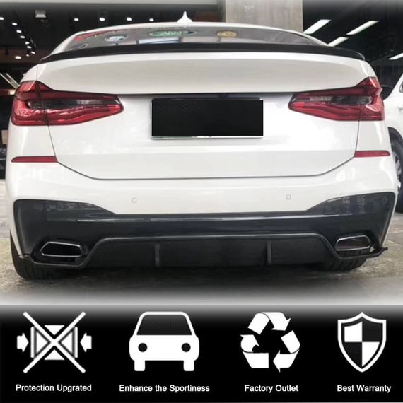 Дифузор заднього бампера V1 (для M-Sport 2017-2020, Карбон) для BMW 6 серія G32 2017- рр | Зображення 1