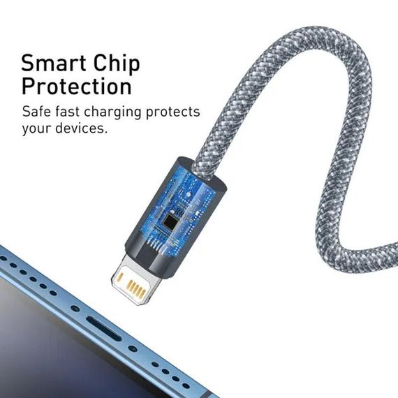 Дата кабель Baseus Dynamic Series USB to Lightning 2.4A (2m) (CALD00050) Slate Gray | Зображення 2