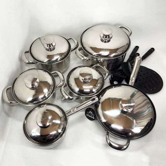 Набор больших кастрюль 18 предметов ASTRA A-2518, Набор практичных кастрюль, Кастрюли с крышками DG-94 | Зображення 2