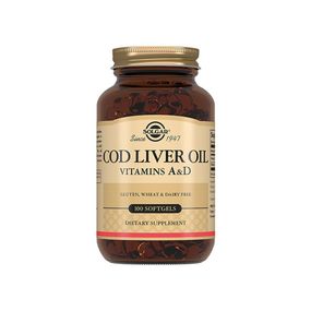 Жир із печінки тріски Solgar Cod Liver Oil Vitamin A & D 100 Softgels