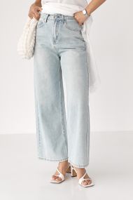 Прямі блакитні джинси Wide leg - блакитний цвет, S (є розміри)