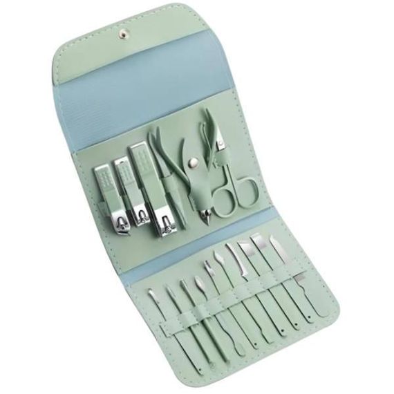 Маникюрный набор 16 предметов в чехле  038 Салатовый