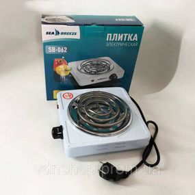 Плита для готовки пищи Sea Breeze SB-062 1000 Вт, Плита для любителей готовить Удобная кухни MW-35