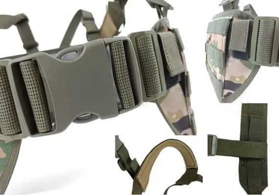 Тактичний пояс розвантажувальний РПС з кріпленнім MOLLE та плечовими лямками мультикам без підсумків | Зображення 3