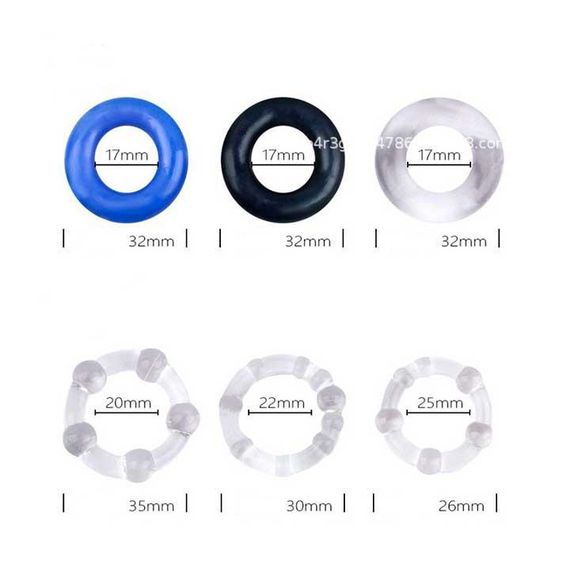 Набор эрекционных колец (3 шт) черный, синий | Зображення 1