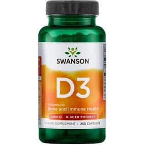 Витамин D Swanson Vitamin D3 - Higher Potency 50 mcg 250 Caps SWA-11210