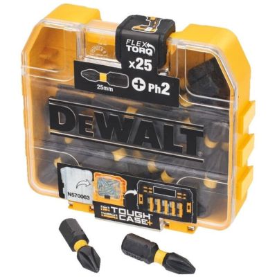 Набор бит DeWALT EXTREME FLEXTORQ, Ph2, L= 25 мм, 25 шт, кейс (DT70555T)