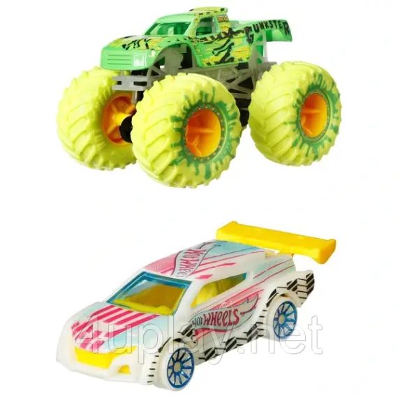 Hot Wheels Monster Trucks Glow in the Dark. Набор из 10 светящихся в темноте машинок и монстр-траков Хот Вилс | Зображення 9