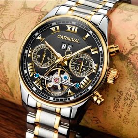 Годинник чоловічий Carnival Sappfire Silver у фірм. шкіряній коробочці