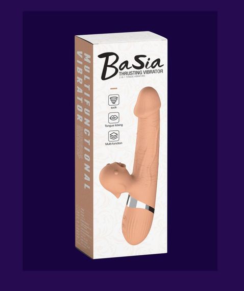 Вібратор Basia Thtusting Vibrator 2 in 1 Tongue Vibrators USB Sex Aura | Зображення 3