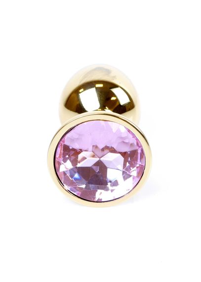 Анальна пробка - Jewellery Gold Plug Light Pink | Зображення 2