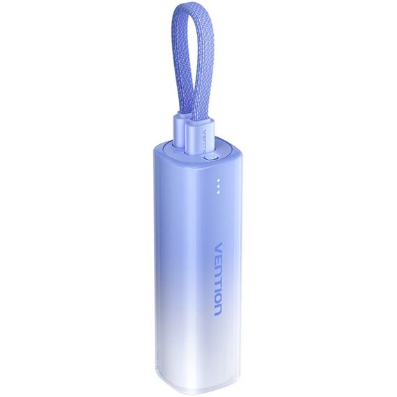 УМБ Vention 5000mAh 20W PD, USB-C In/Out, Lightning In/Out, with cable, Gradient Blue | Зображення 2
