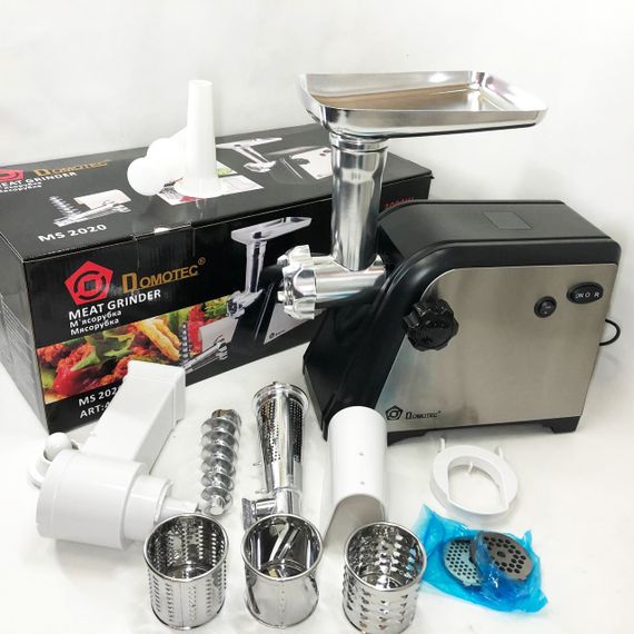 Мясорубка 3в1 мясорубка для дома Domotec из нержавеющей стали с насадками TZ-85 | Зображення 5