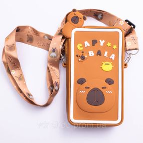 Детская силиконовая сумочка-кошелёк 7*10*3 см Коричневый HP-55-17BR