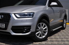 Бокові пороги Allmond Grey (2 шт., алюміній) для Ауди Q5 2008-2017 рр