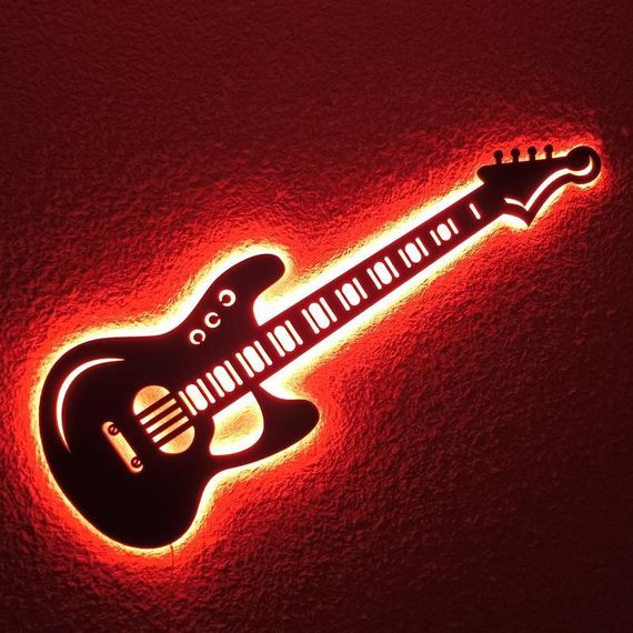 Панно декоративная картина на стену Гитара LED подсветка 742х250 acr-p000106 | Зображення 4