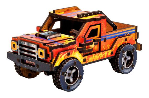 Конструктор 3D Puz-00972"Turbo off-road", дерев'яний PuzzleOk | Зображення 5