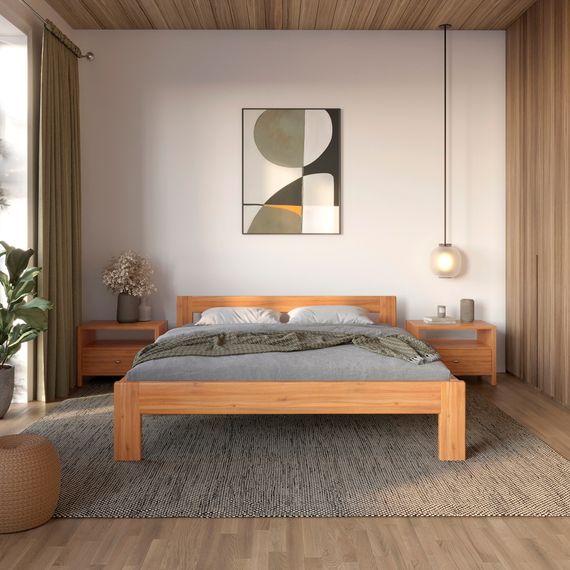 Односпальне дерев'яне ліжко Mebigrand Делі Вільха 80х200 см (MBG-3858)