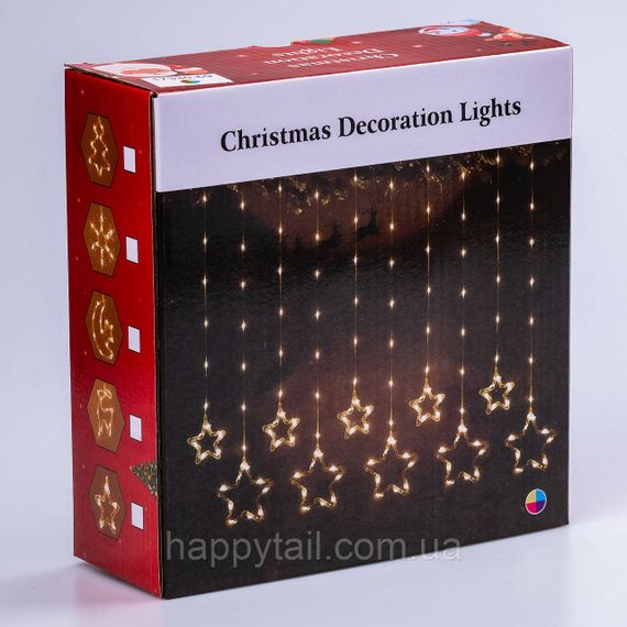 Гирлянда штора светодиодная GarlandoPro звезда и елка 120LED 3х0,9 м 8 режимов 1733069ML | Зображення 6