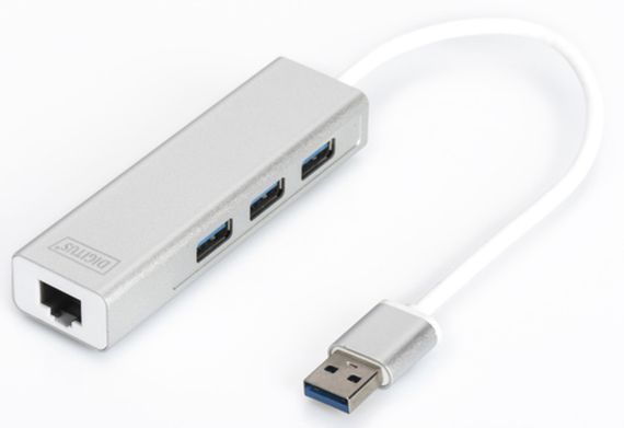 Концентратор-адаптер DIGITUS Gigabit Ethernet USB 3.0, 3xUSB, 1xLAN (DA-70250-1)