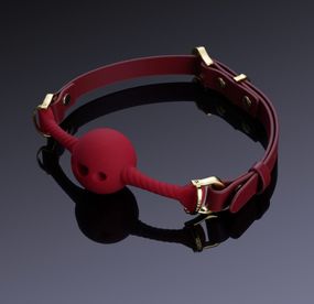 Кляп шарик с отверстиями в виде сердца UPKO Desire for Mouth Bondage Collection, красный sexstyle