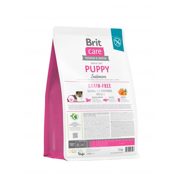 Корм сухий Brit Care Dog Grain-free Puppy для цуценят беззерновий з лососем 3 кг | Зображення 4