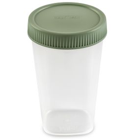 Контейнер пластиковий Curver 0.5 л (67032) прозорий з зеленою кришкою, стакан для зберігання продуктів