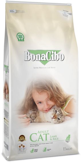 Сухий корм з ягнятком для котів BonaCibo Cat Adult Lamb & Rice, 15 кг | Зображення 2