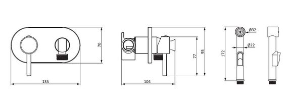 Змішувач прихованого монтажу DAMIXA Option для гігієнічного душу 212000000 | Зображення 5