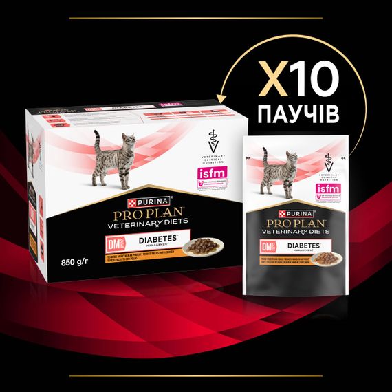 Влажный корм для кошек с диабетом Purina Veterinary Diets DM Diabetes 85 гр х 10 шт | Зображення 3