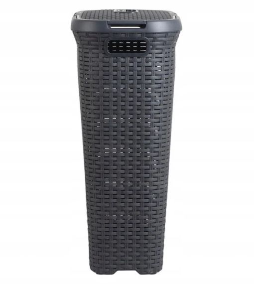 Корзина для белья пластиковая Curver Natural Style 40 л 00709 темно-серая, прочная и удобная | Зображення 2