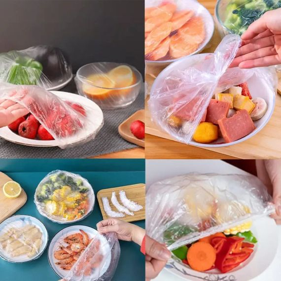 Пищевые пакеты крышки на резинке, 100 шт. ND-68-30 Freshness storage bag, Прозрачные/Политиленовые пакеты для еды | Зображення 1