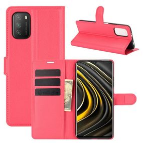 Чехол-Книжка с карманами для карт на Poco M3 Pro цвет Красный