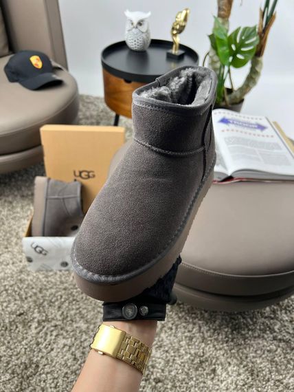Уггі UGG Classic Ultra Mini Platform Grey Fur | Зображення 3