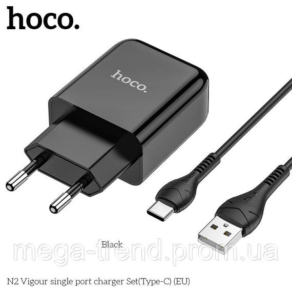 Адаптер мережевий Hoco Type-C cable Vigour N2 |1USB, 2.1A| (Safety Certified) | Зображення 9