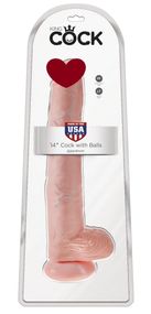 Фаллоимитатор на присоске с мошонкой King Cock (35,6 см) sexstyle