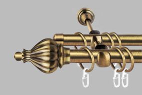 Карниз для штор дворядний металевий 19 мм, EM146 (комплект) 240 см