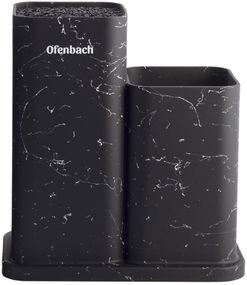 Підставка-колода Ofenbach Black Marble для кухонних ножів і ножиць 21.5х13х23см подвійна